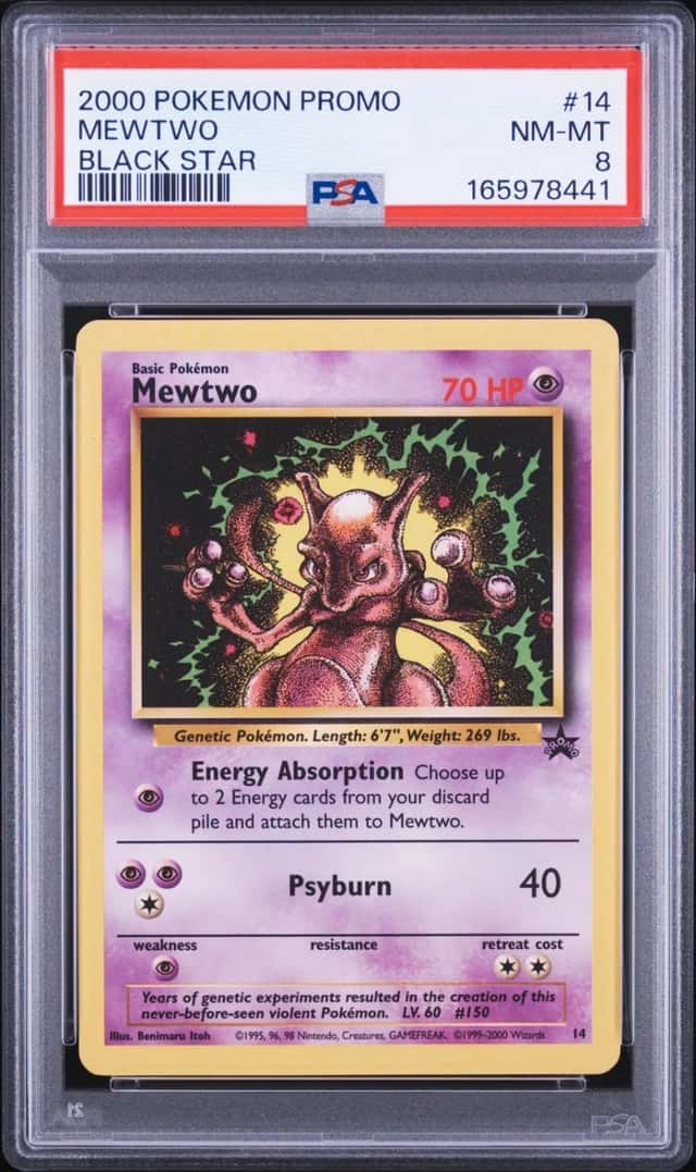2000 POKEMON PROMO BLACK STAR #14 MEWTWO PSA 8