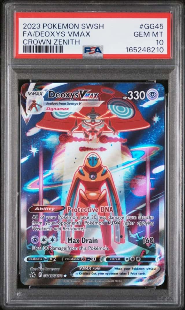 2023 POKEMON SWORD & SHIELD CROWN ZENITH #GG45 FULL ART/DEOXYS VMAX PSA 10