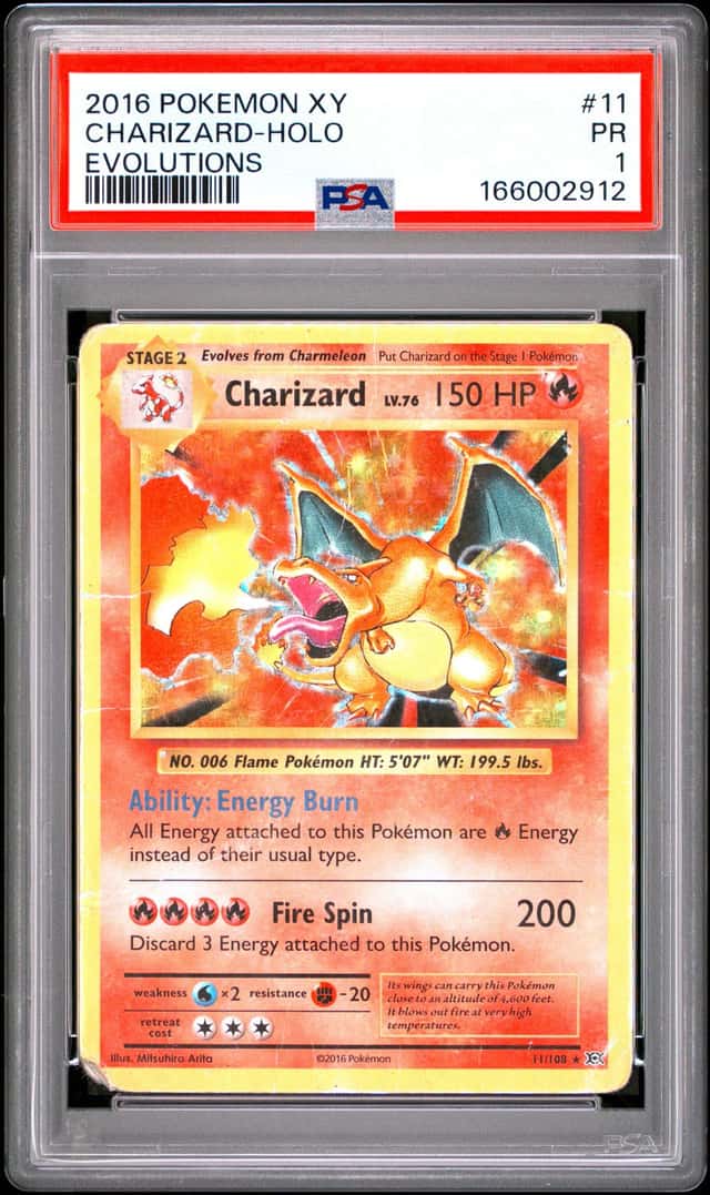 2016 POKEMON XY EVOLUTIONS #11 CHARIZARD-HOLO PSA 1