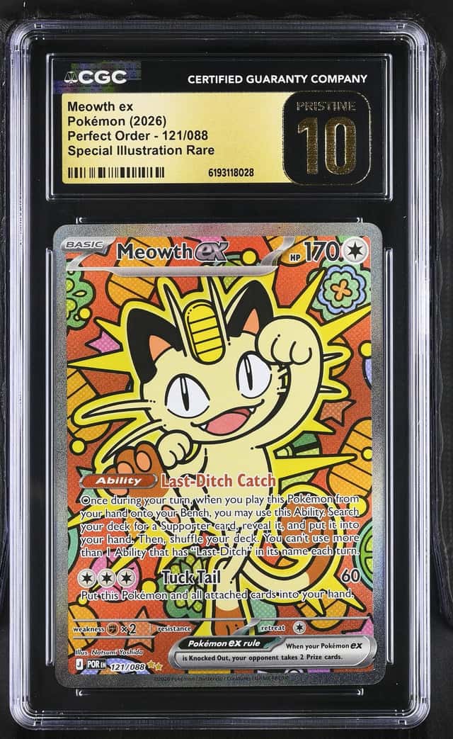 MEOWTH EX 2026 POKEMON PERFECT SPECIAL ILLUSTRATION #121 CGC PRISTINE 10 Q7285