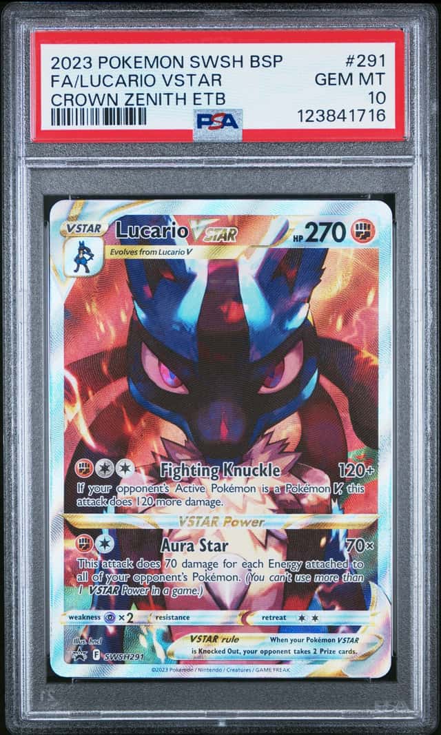 The Pokémon Company Crown Zenith Lucario VSTAR SWSH291 Holo Full Art PSA 10