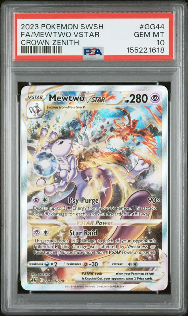 2023 Pokemon SWSH Crown Zenith #GG44 FA/Mewtwo VSTAR PSA 10 GEM MINT