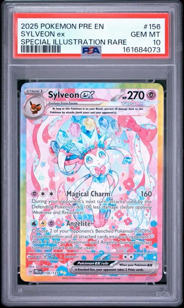 2025 Pokémon PRE EN Sylveon ex #156 Special Illustration Rare PSA 10 GEM MINT