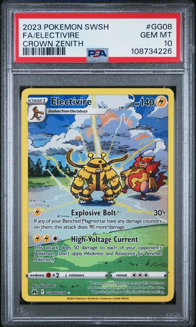2023 Pokemon SWSH Crown Zenith #GG08 FA Electivire PSA 10 GEM MINT