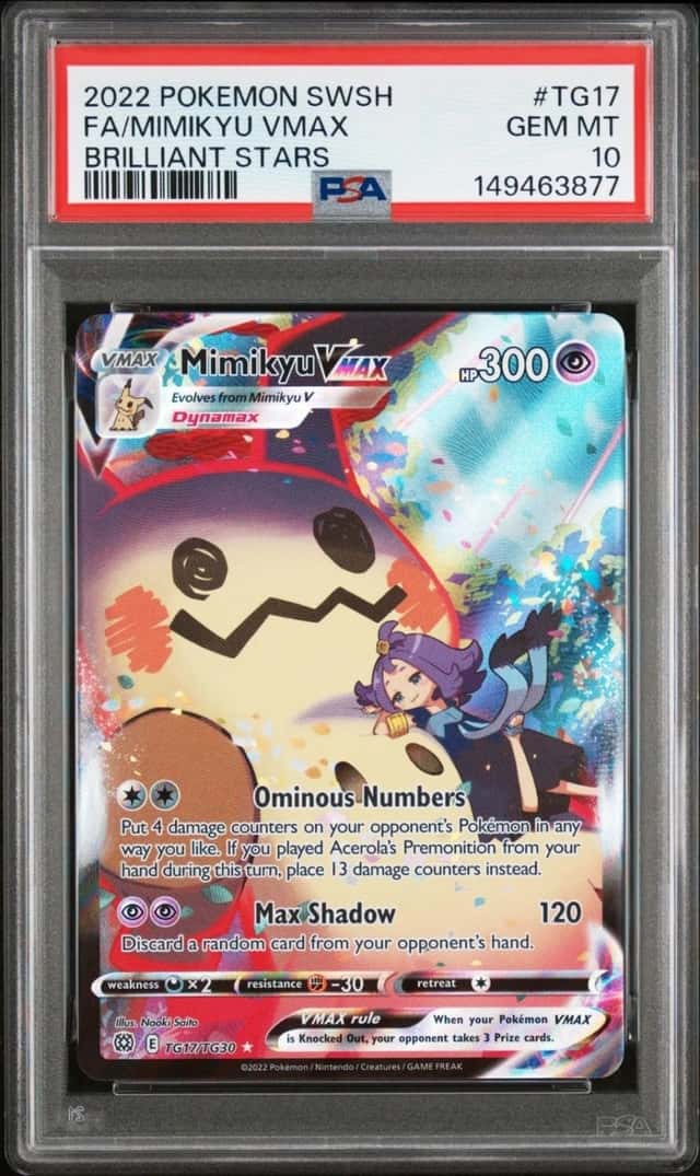 Pokemon Mimikyu Vmax Sword & Shield Brilliant Stars Trainer Gallery #TG17 PSA 10