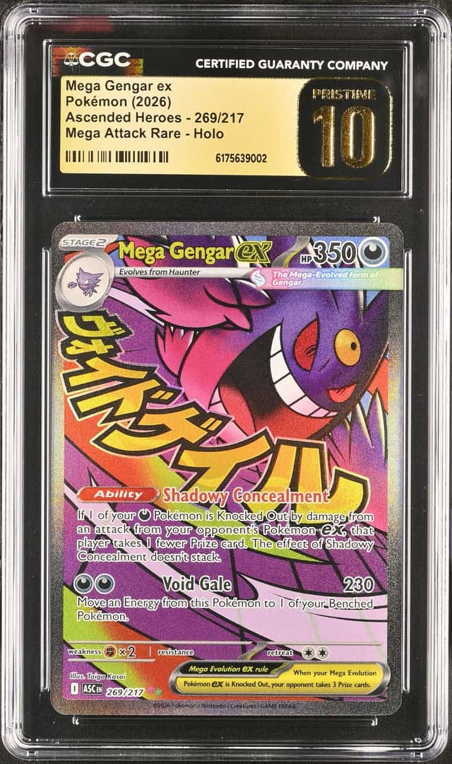 2026 Pokemon Ascended Heroes Mega Gengar ex Attack Rare #269/217 CGC 10 GEM MINT