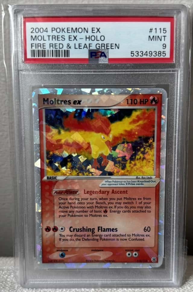 2004 POKEMON EX FIRE RED & LEAF GREEN #115 MOLTRES EX-HOLO PSA 9
