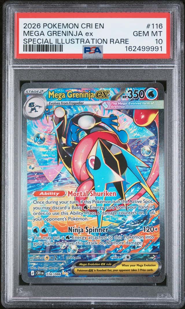 2026 POKEMON CHAOS RISING SPECIAL ILLUSTRATION RARE MEGA GRENINJA EX PSA 10