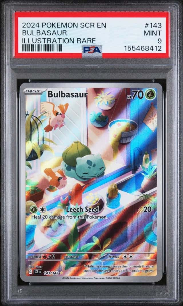 2024 POKEMON SCR EN-STELLAR CROWN ILLUSTRATION RARE #143 BULBASAUR PSA 9