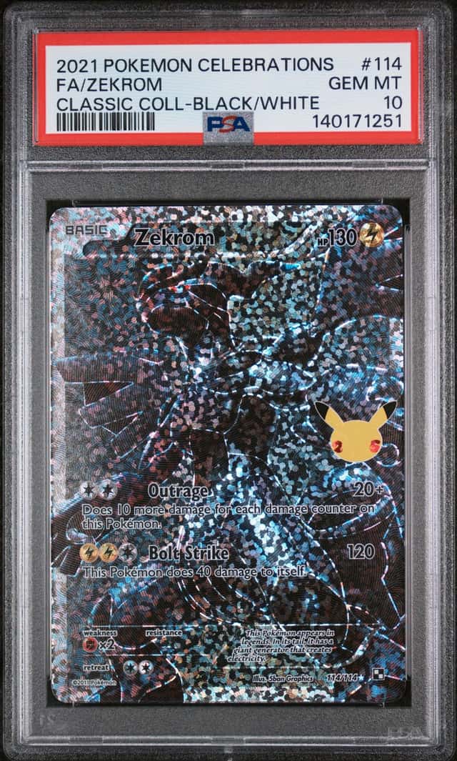 Pokémon TCG Zekrom Holo Ultra Celebrations Classic Collection PSA 10