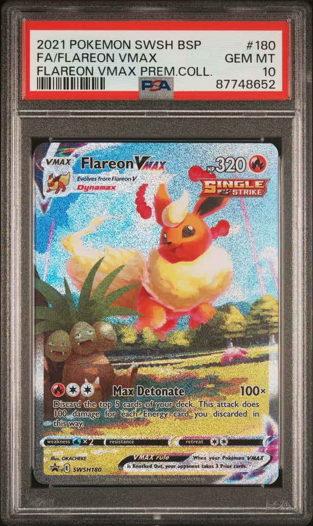 2021 Pokemon TCG Flareon VMAX SWSH180 Premium Collection Promo PSA 10 Gem Mint