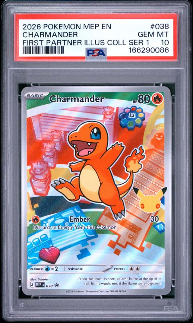 CHARMANDER FIRST PARTNER ILLUSTRATION COLLECTION SERIES 1 038 PROMO PSA 10 Q4444