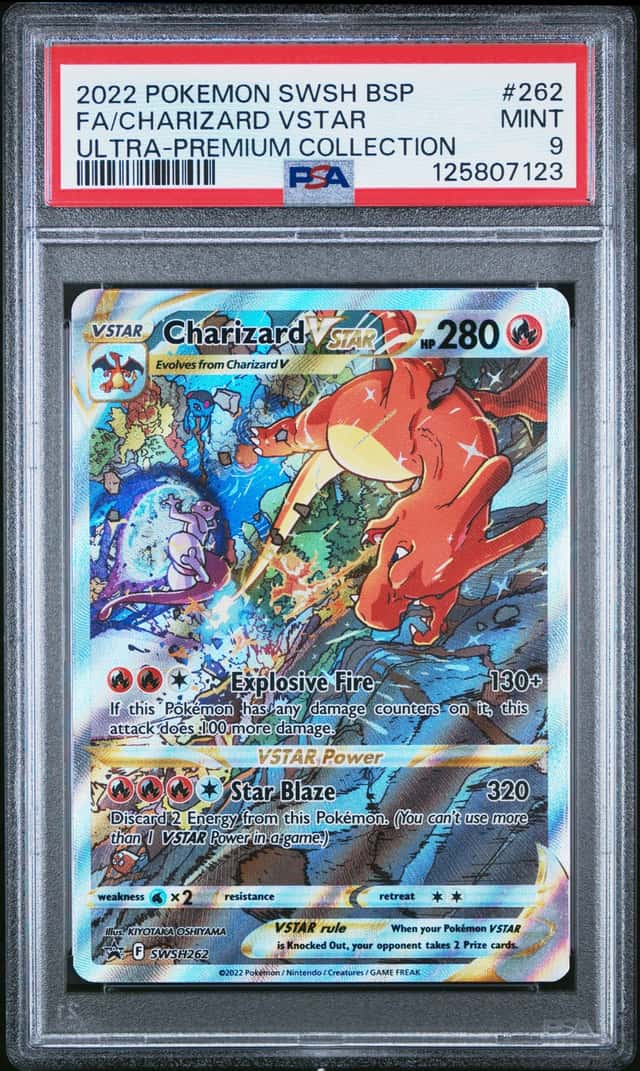 2022 POKEMON SWSH BLACK STAR PROMO #262 FULL ART/CHARIZARD VSTAR PSA 9