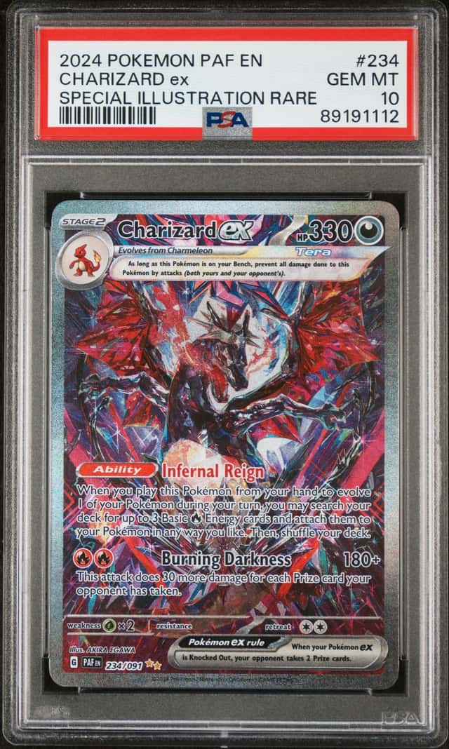 Pokemon Charizard ex 234/091 Paldean Fates Special Illustration Rare SIR PSA 10