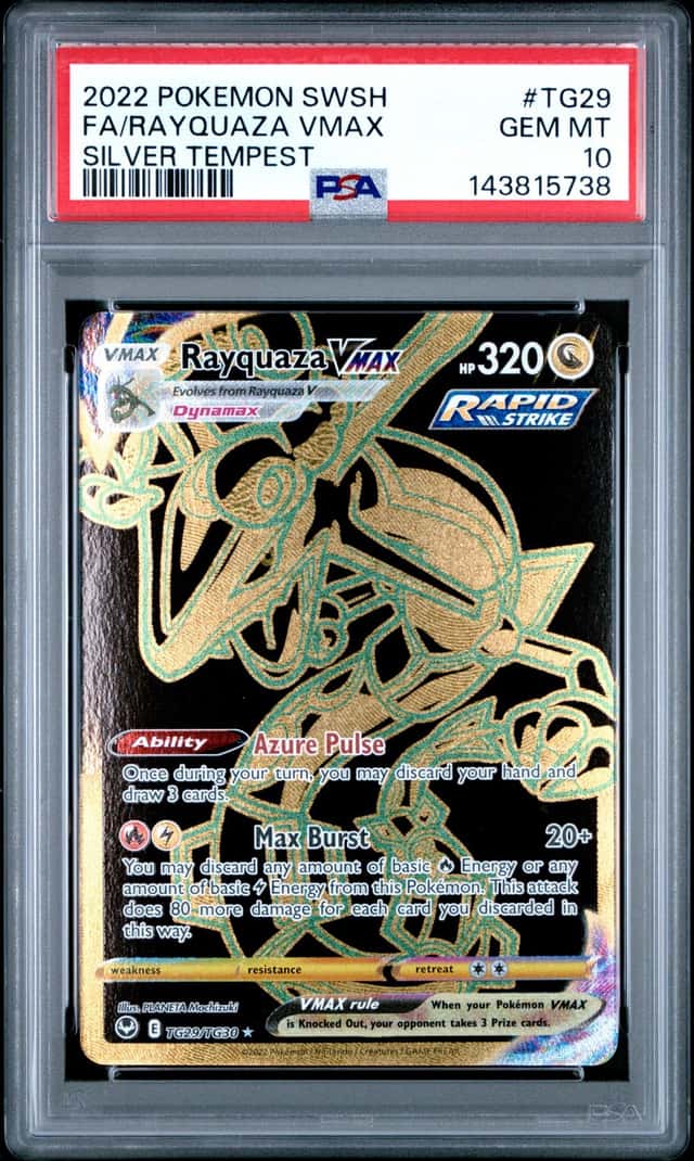 Pokemon Rayquaza VMAX TG29/TG30 Silver Tempest TG Full Art Holo PSA 10