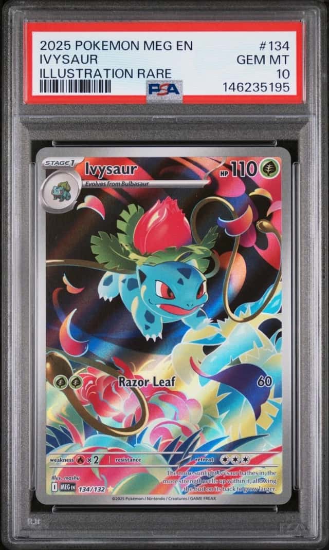 2025 POKEMON MEG EN-MEGA EVOLUTION ILLUSTRATION RARE #134 IVYSAUR PSA 10