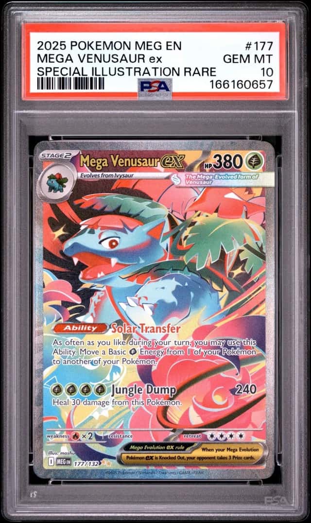 2025 POKEMON MEGA EVOLUTION SPECIAL ILLUSTRATION RARE MEGA VENUSAUR EX PSA 10