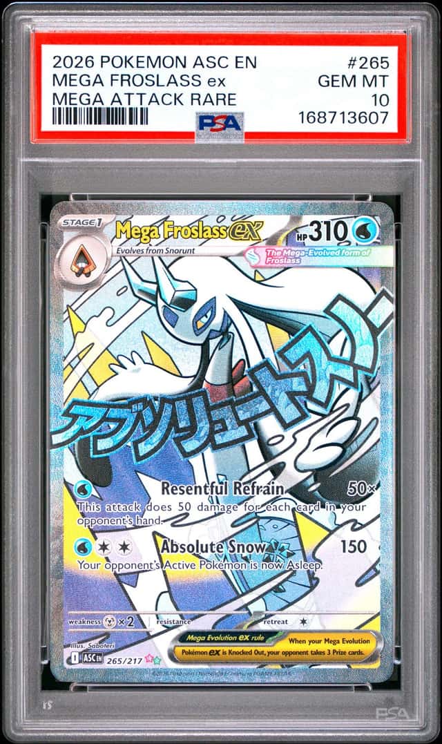 2026 POKEMON ASCENDED HEROES MEGA ATTACK RARE #265 MEGA FROSLASS EX PSA 10