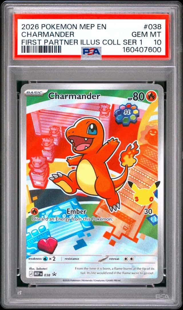 2026 POKEMON MEP FIRST PARTNER ILLUSTRATION COLLECTION #038 CHARMANDER PSA 10