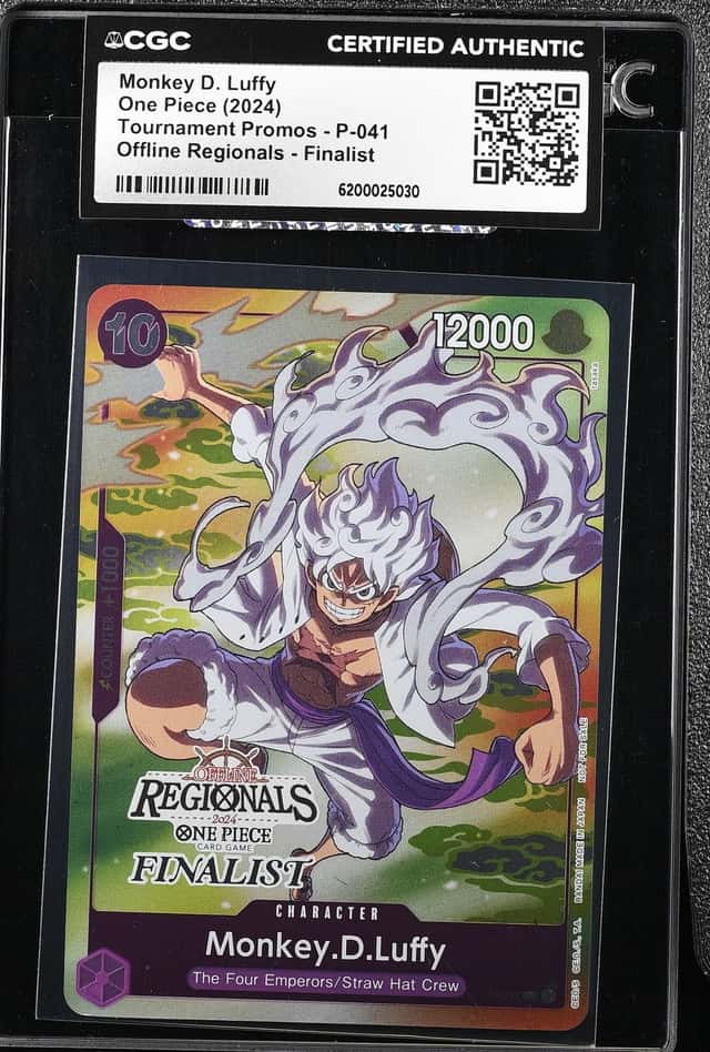 2024 One Piece Tournament Promo Offline Regionals Finalist Monkey D. Luffy #P-041 CGC AUTH