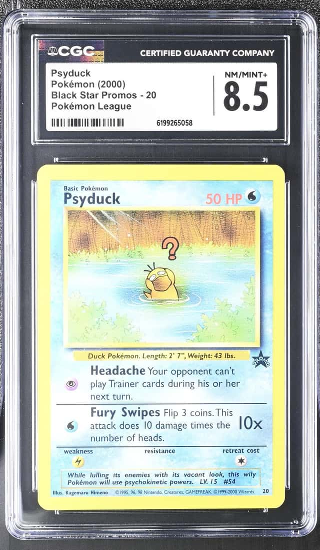 2000 Pokemon League Black Star Promo Psyduck #20 CGC 8.5 NM-MT+