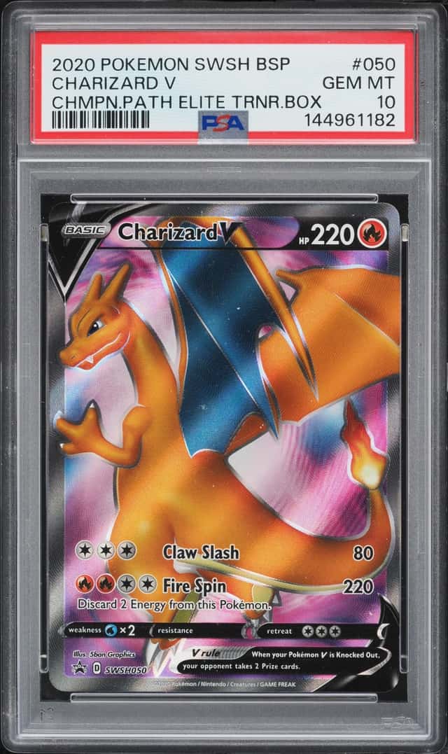 2020 Pokemon Sword & Shield Promo Champion's Path ETB Full Art Charizard V #SWSH050 PSA 10 GEM