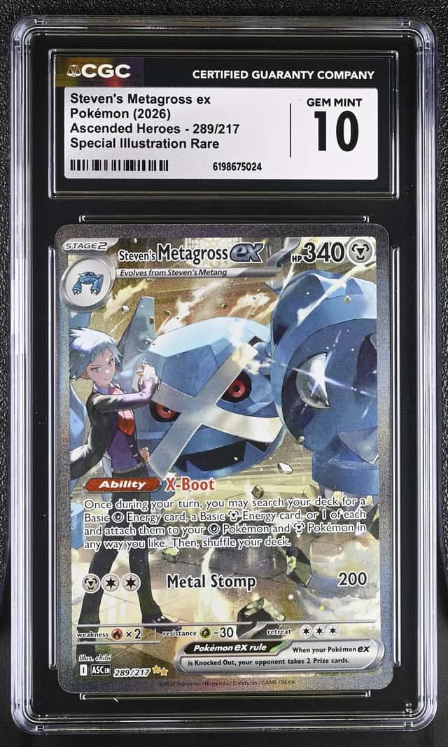 2026 Pokemon Mega Evolution Ascended Heroes SIR Steven's Metagross EX #289 CGC 10 GEM MINT