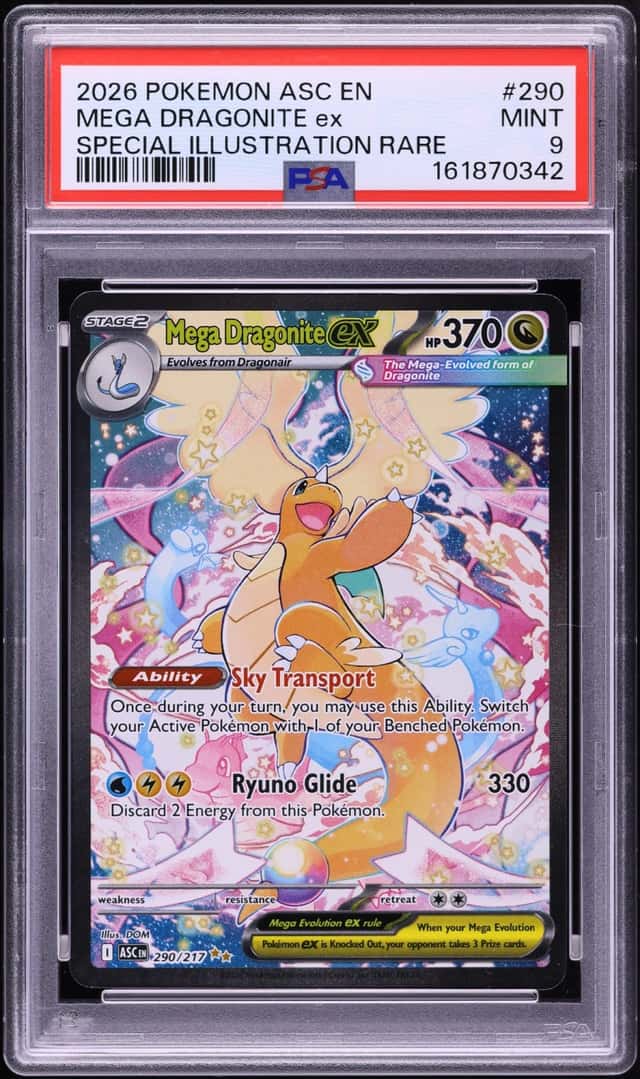 2026 Pokemon Mega Evolution Ascended Heroes SIR Mega Dragonite ex #290 PSA 9 MINT
