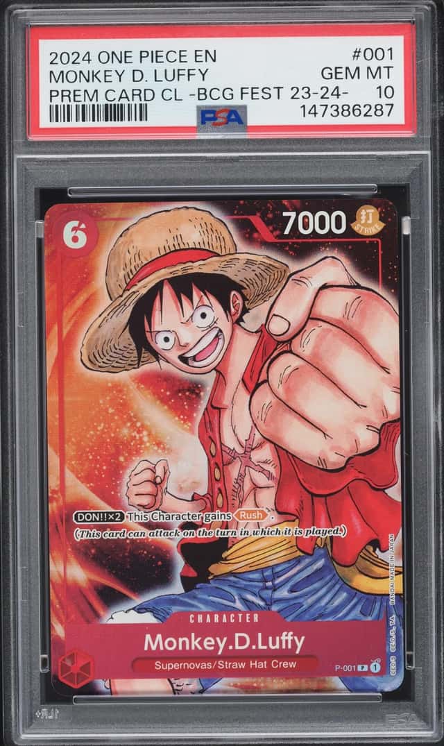 2024 One Piece Promo Premium Bandai Card Games Fest Monkey D. Luffy #P-001 PSA 10 GEM MINT