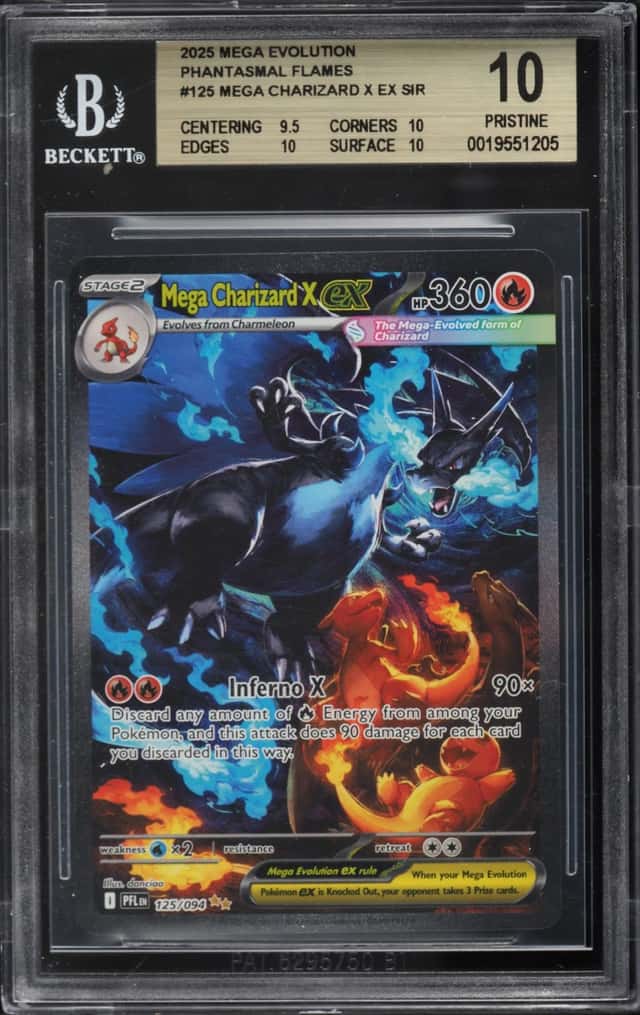 2025 Pokemon Mega Evolution Phantasmal Flames SIR Mega Charizard X Ex #125 BGS 10 PRISTINE