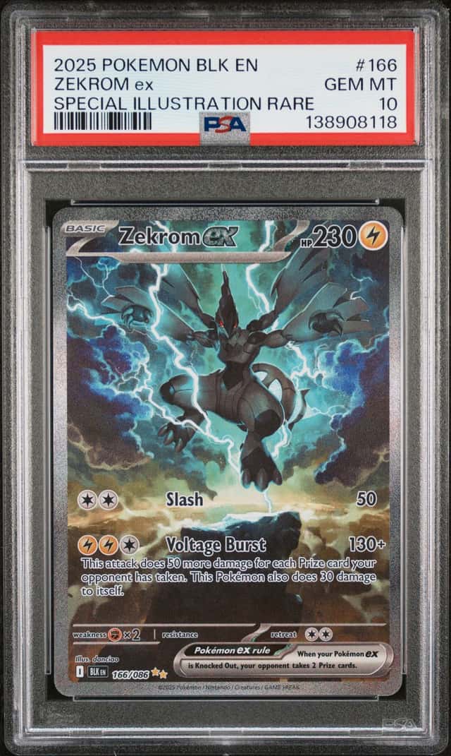 2025 Pokemon Scarlet and Violet Black Bolt Special Illustration Rare Zekrom Ex #166