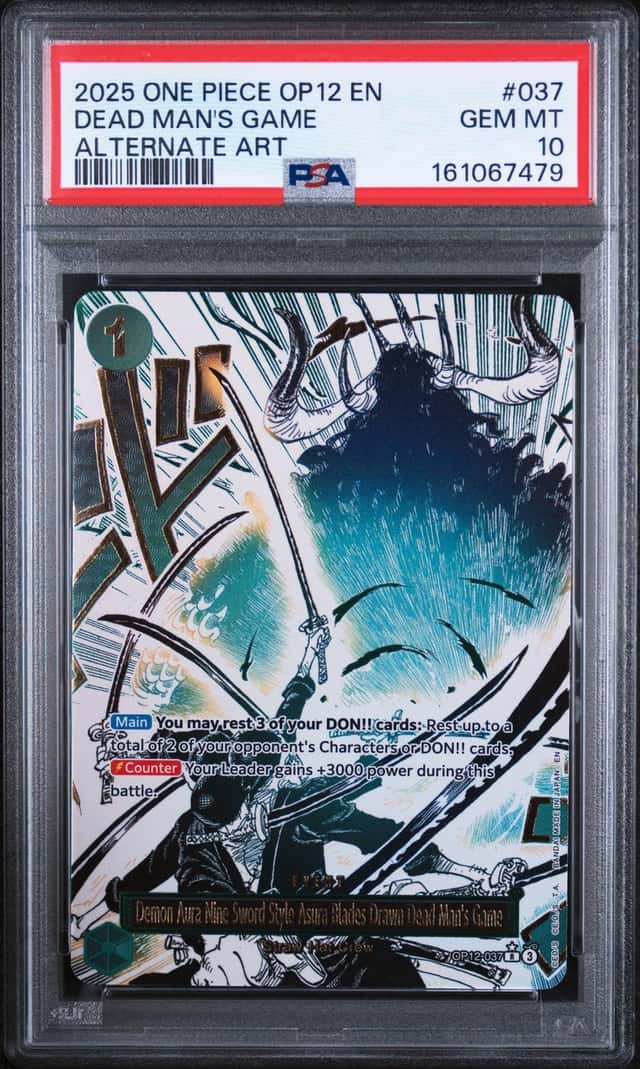 2025 One Piece OP12 EN Alternate Art #037 Dead Man's Game PSA 10 GEM MINT