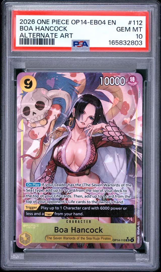 2026 ONE PIECE OP14-EB04-THE AZURE SEA'S SEVEN ALTERNATE ART BOA HANCOCK PSA 10