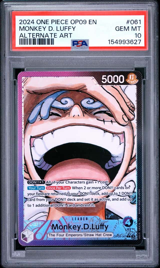 2024 ONE PIECE MONKEY D. LUFFY AA OP09-EMPERORS IN THE NEW WORLD #061 PSA 10