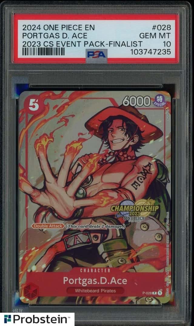 2024 One Piece EN 2023 CS Event Pack Finalist #028 Portgas D. Ace PSA 10