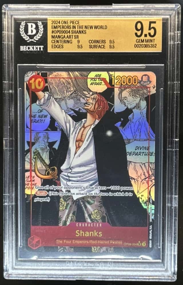 2024 One Piece Emperors in The New World OP09-004 Shanks Manga BGS 9.5 GEM MINT