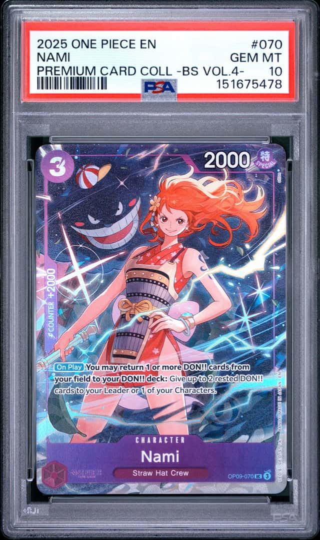 Auction #1 2025 One Piece En Premium Card Coll BS Vol 4 Nami PSA 10 GEM MINT