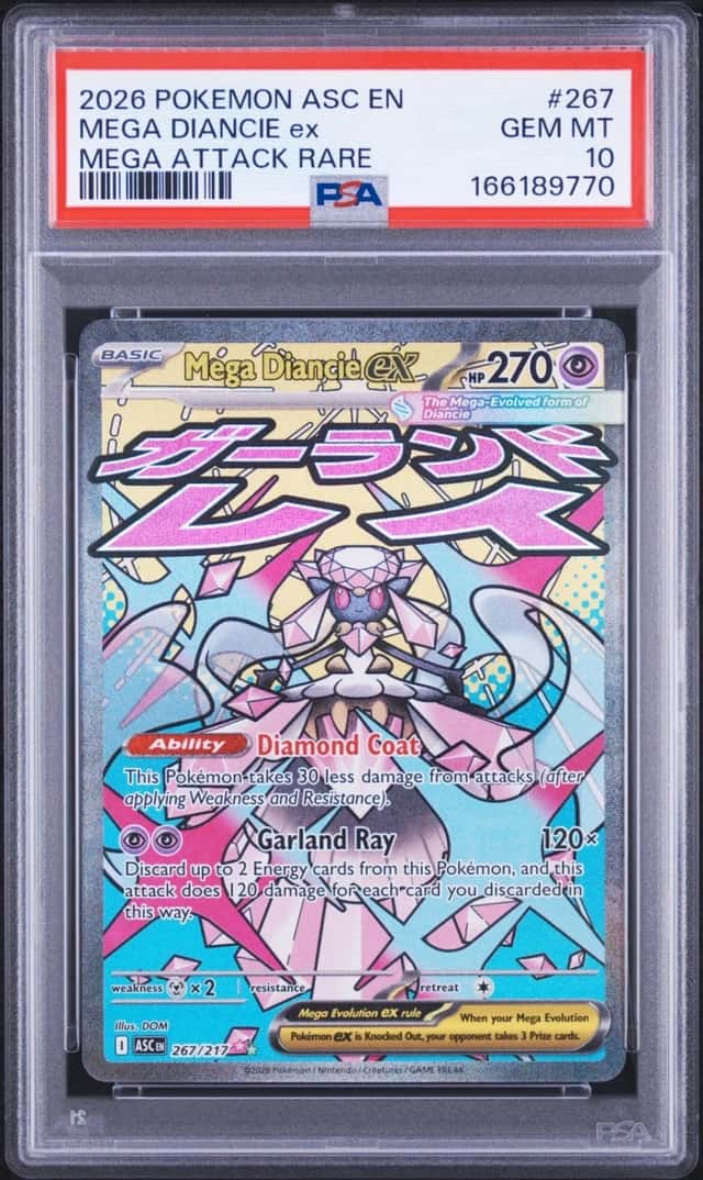 2026 POKEMON ASC EN-ASCENDED HEROES MEGA ATTACK RARE #267 MEGA DIANCIE EX PSA 10