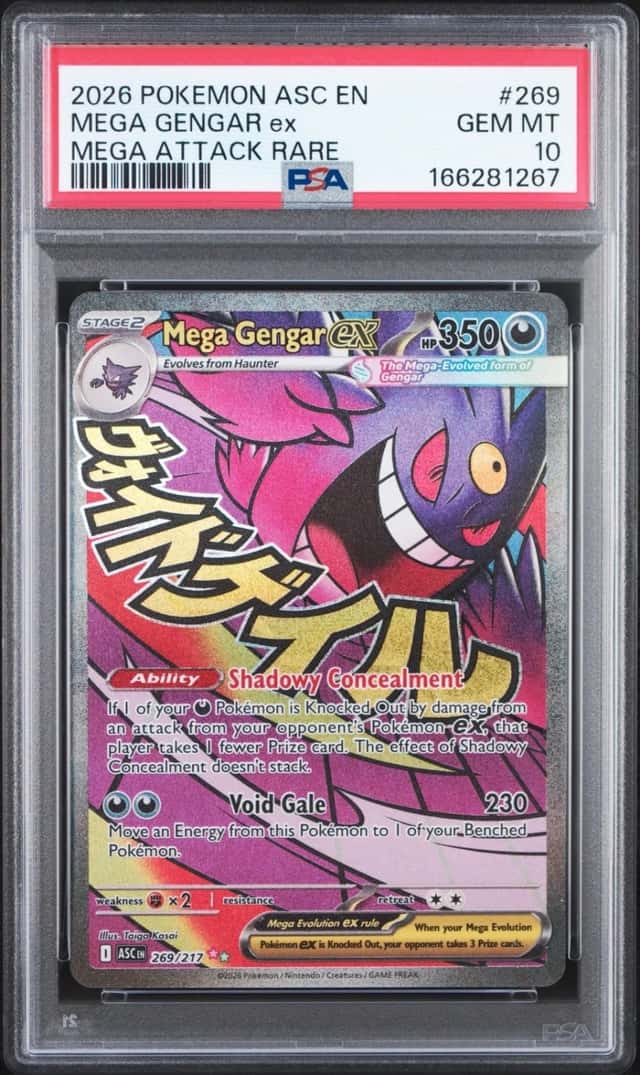 2026 POKEMON ASC EN-ASCENDED HEROES MEGA ATTACK RARE #269 MEGA GENGAR EX PSA 10