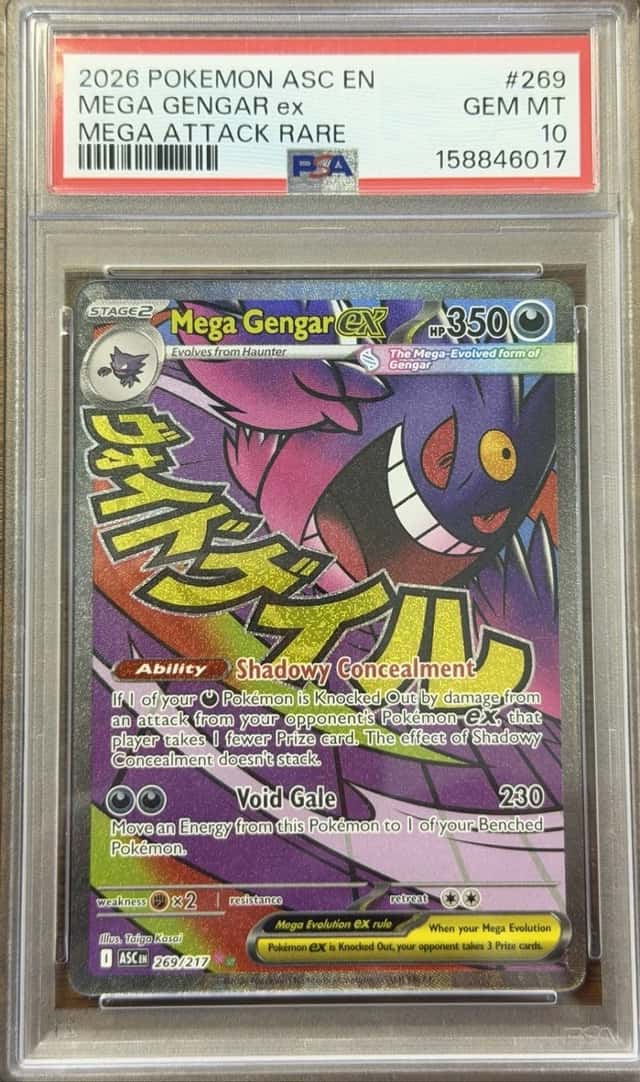 2026 POKEMON ASC EN-ASCENDED HEROES MEGA ATTACK RARE #269 MEGA GENGAR EX PSA 10