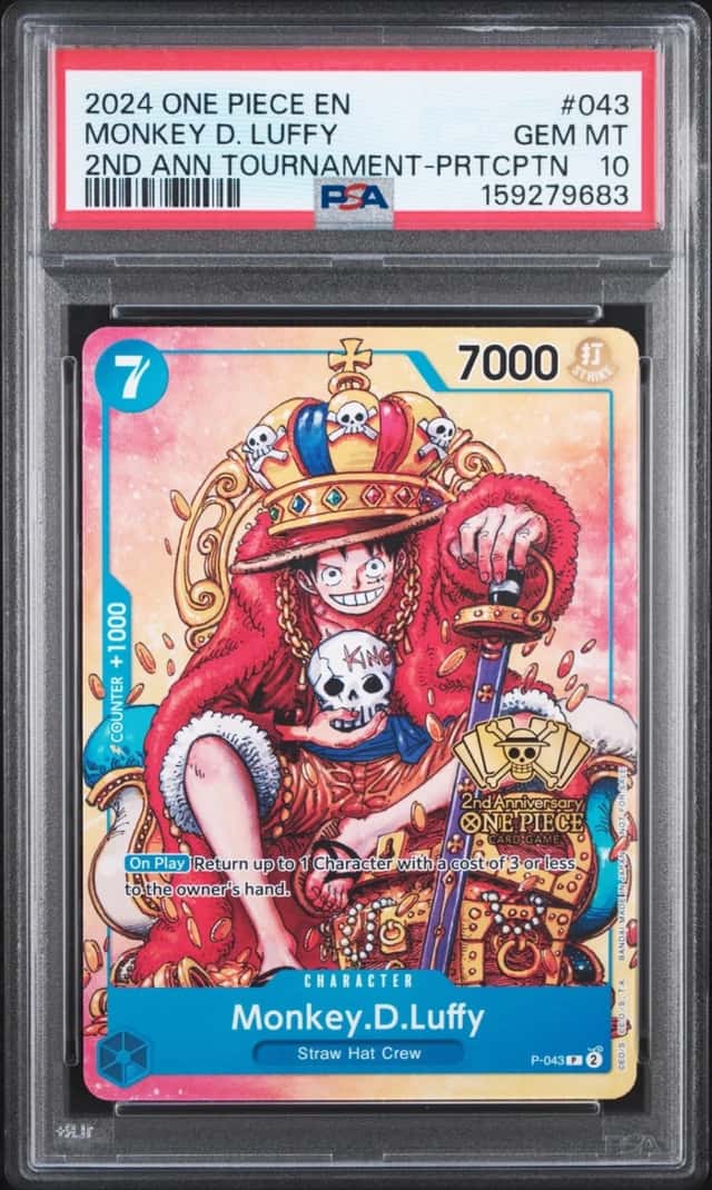 2024 ONE PIECE 2ND ANNIVERSARY TOURNAMENT #043 MONKEY D. LUFFY PSA 10
