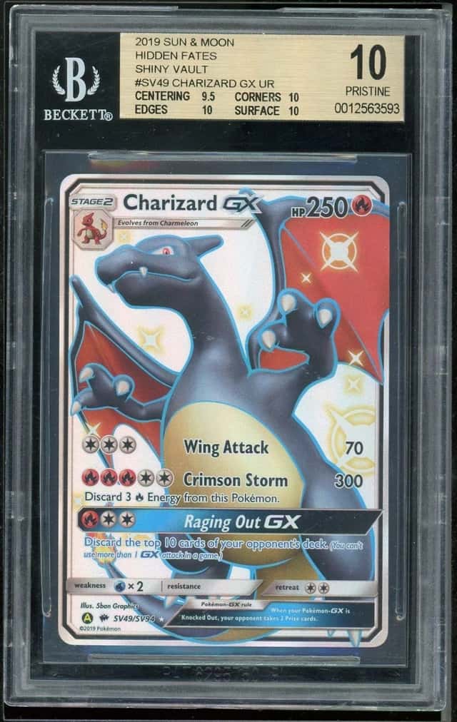 Charizard GX SV49/SV94 Hidden Fates Shiny Vault Pokemon BGS 10 Gold *593