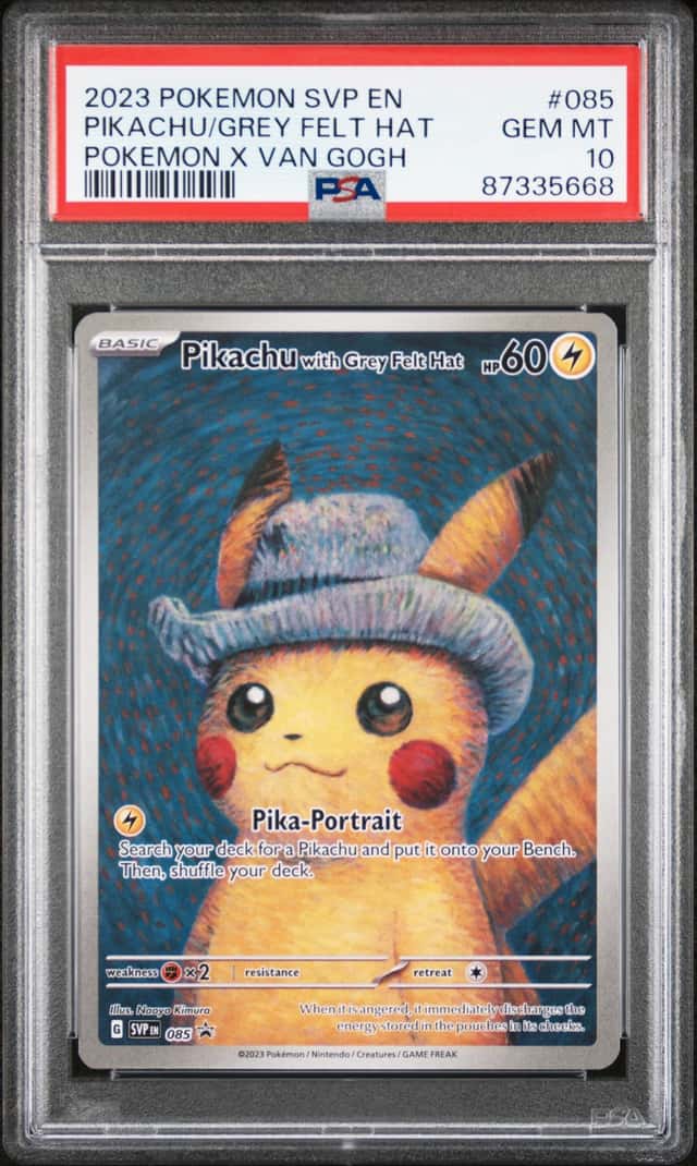 2023 Pokemon SVP EN Pokemon X Van Gogh #085 Pikachu with Grey Felt Hat PSA 10