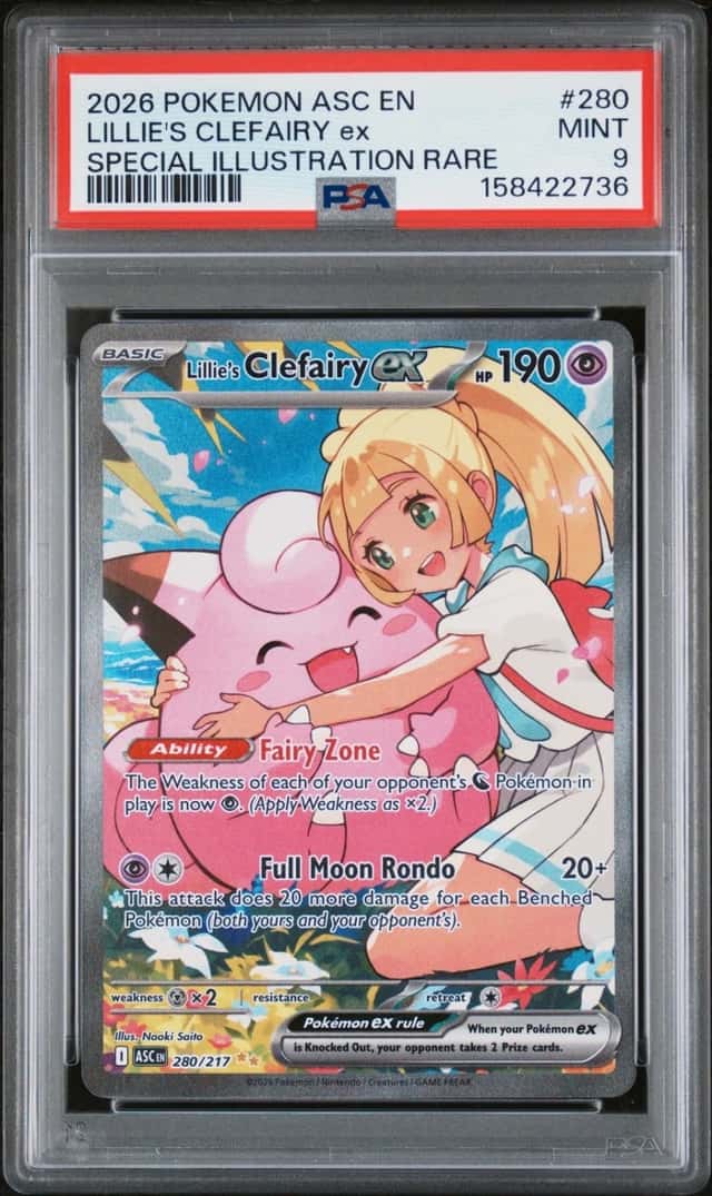 2026 POKEMON ASC EN-SPECIAL ILLUSTRATION RARE #280 LILLIE'S CLEFAIRY EX PSA 9