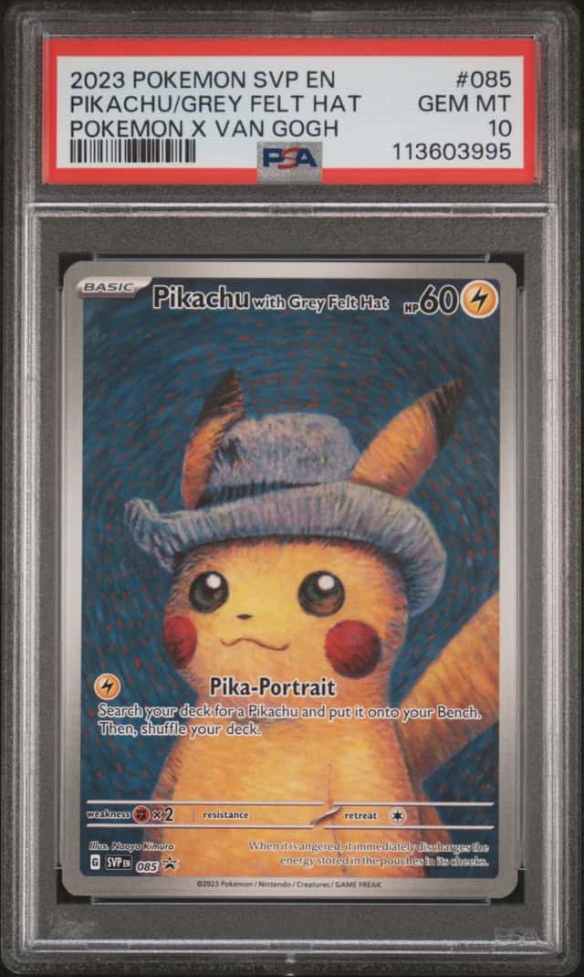 2023 Pokemon SVP Pokemon X Van Gogh Pikachu with Grey Felt Hat PSA 10 #085