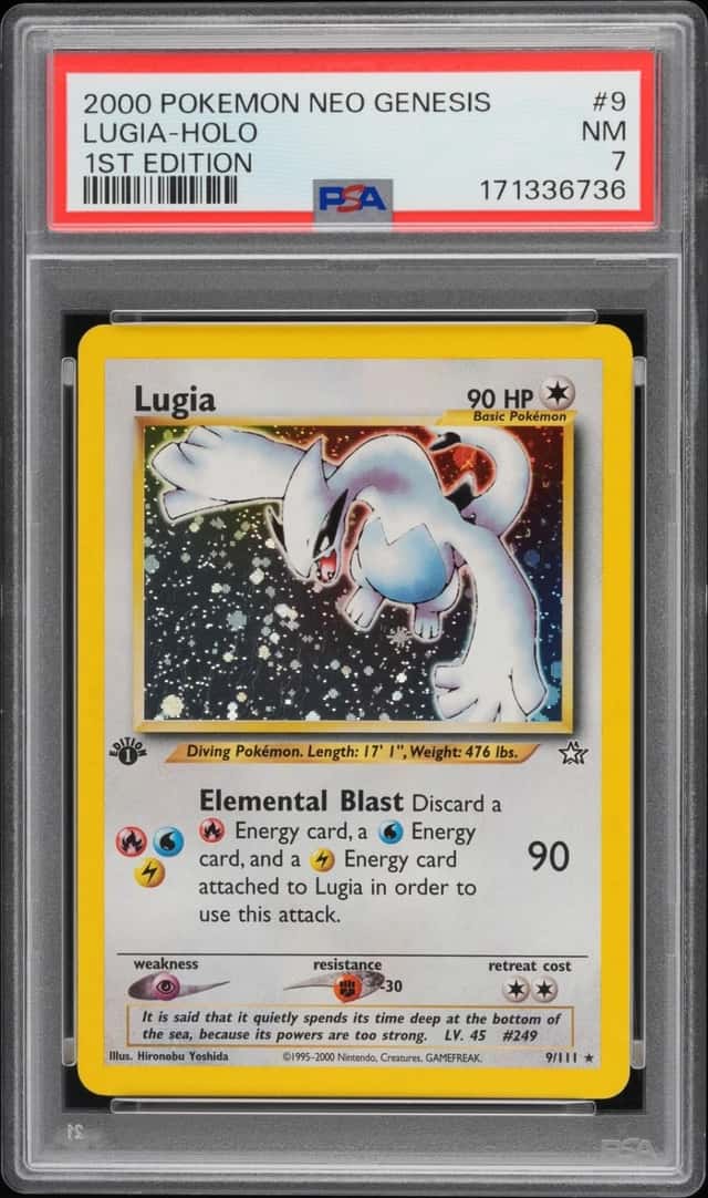 2000 POKEMON NEO GENESIS 1ST EDITION #9 LUGIA-HOLO PSA 7