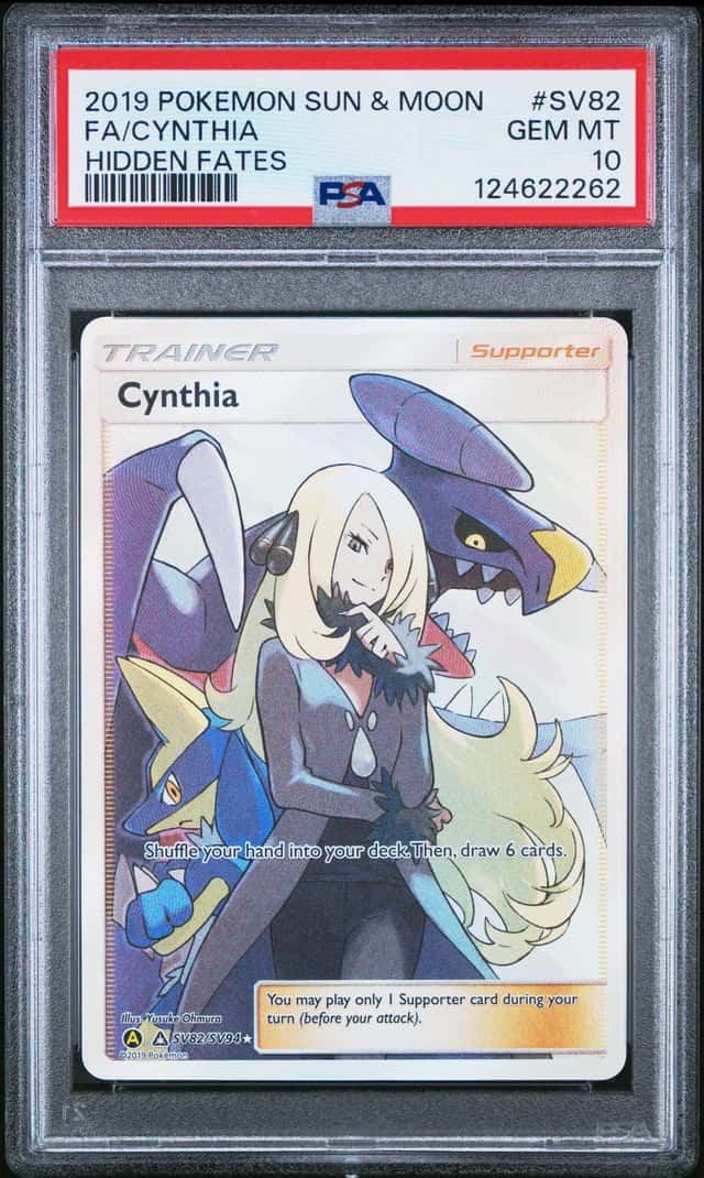 2019 Pokemon Hidden Fates Shiny Vault Cynthia SV82/SV94 Full Art Holo PSA 10