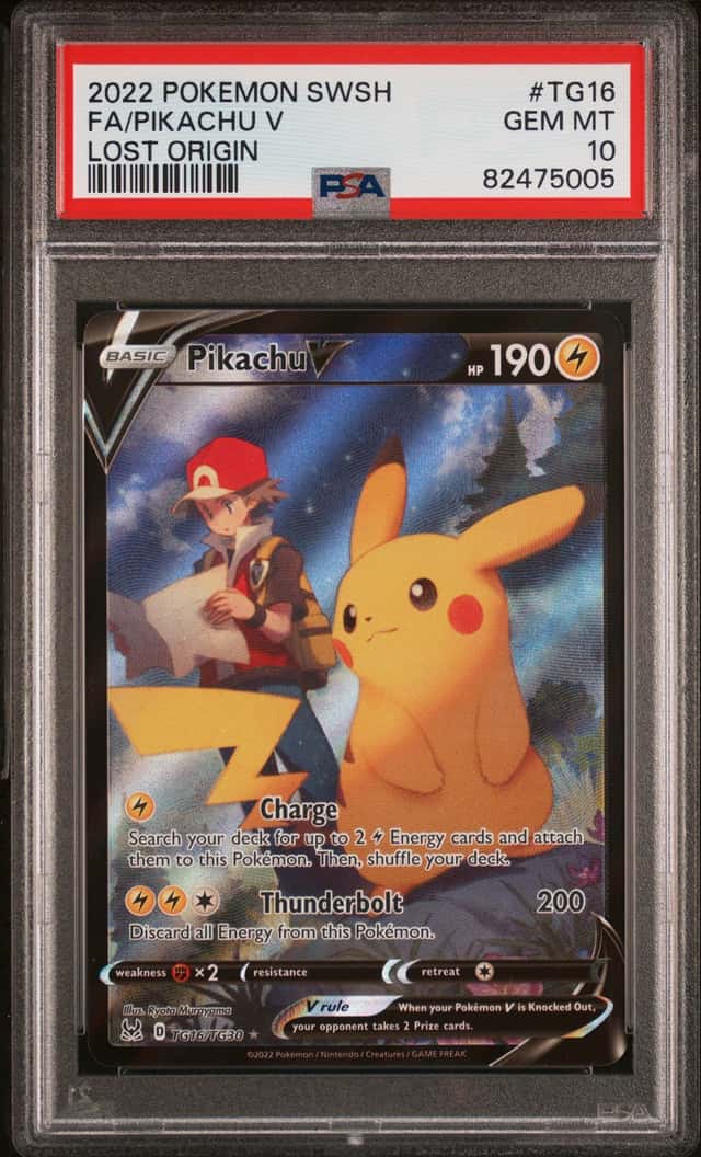 2022 Pokemon SWSH Lost Origin #TG16 FA Pikachu V PSA 10 GEM MINT