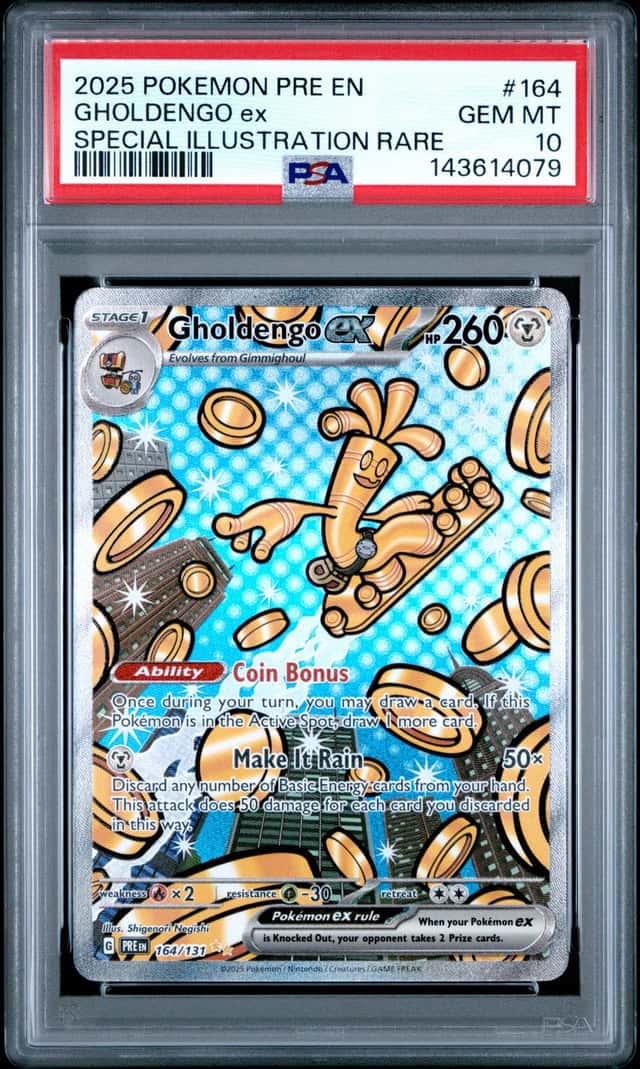 2025 POKEMON PRE EN-PRISMATIC EVOLUTIONS #164 GHOLDENGO EX PSA 10