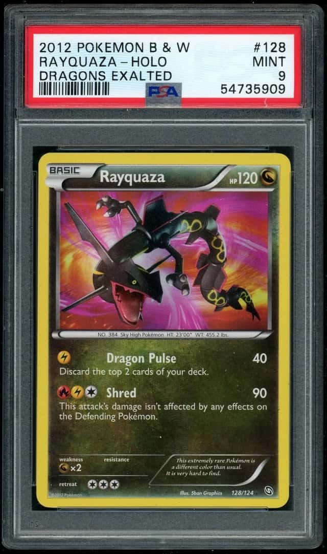 POKEMON RAYQUAZA 2012 BLACK & WHITE DRAGONS EXALTED #128 PSA 9